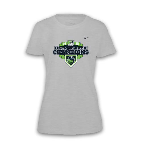 Women's Back-to-Back Championship T-shirt - Gray, Hillsboro Hops