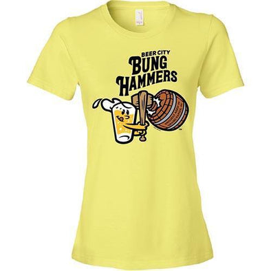 Beer City Bung Hammers Ladies Yellow T-Shirt