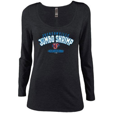 Jacksonville Jumbo Shrimp Bimm Ridder Ladies Black Long Sleeve Triblend Tee