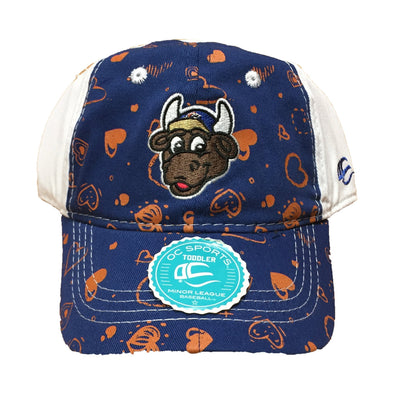 Durham Bulls Toddler Royal Wool E. Bull Hearts Cap