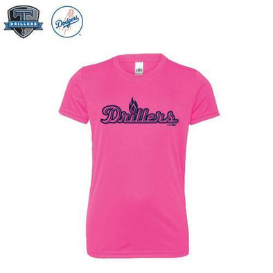 Tulsa Drillers Performance Tee Pink Youth