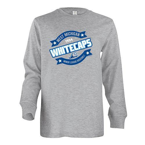 West Michigan Whitecaps Youth Grey Long Sleeve Tee
