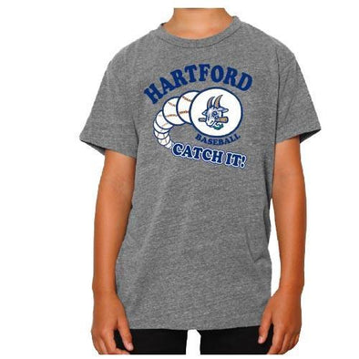 Hartford Yard Goats Retro Brand Yth Catch It Tee in Grey